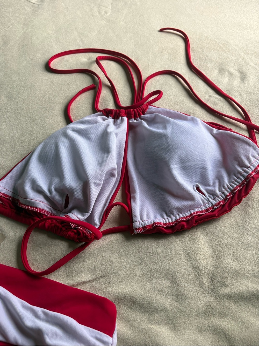 Red String Triangle Bikini Set - Picture 5 of 6